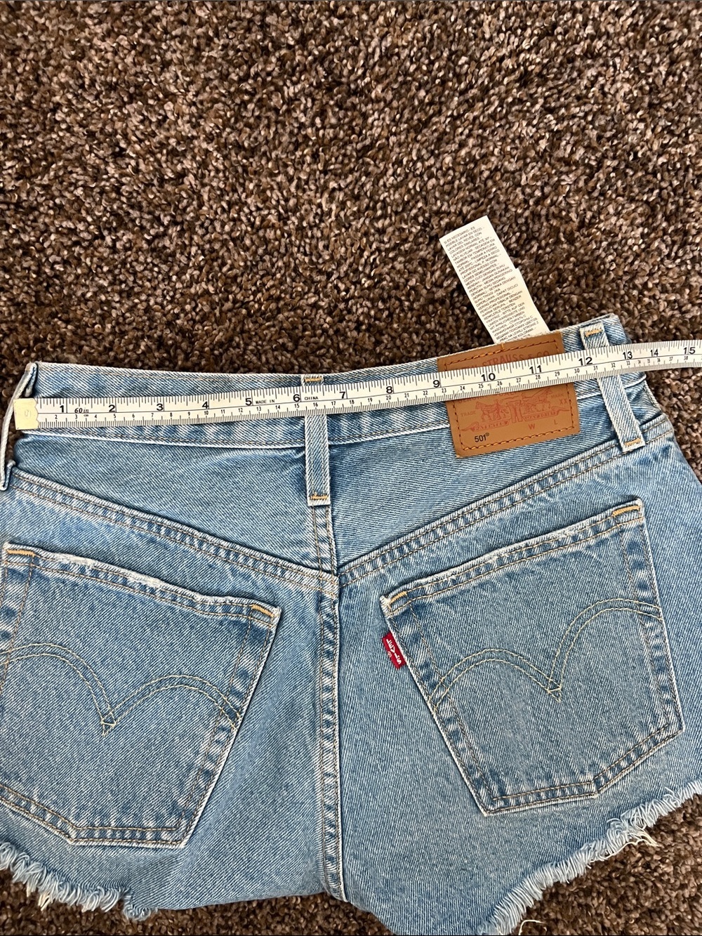 Levi's Light Blue High-Rise Cutoff Denim Shorts - Picture 6 of 13